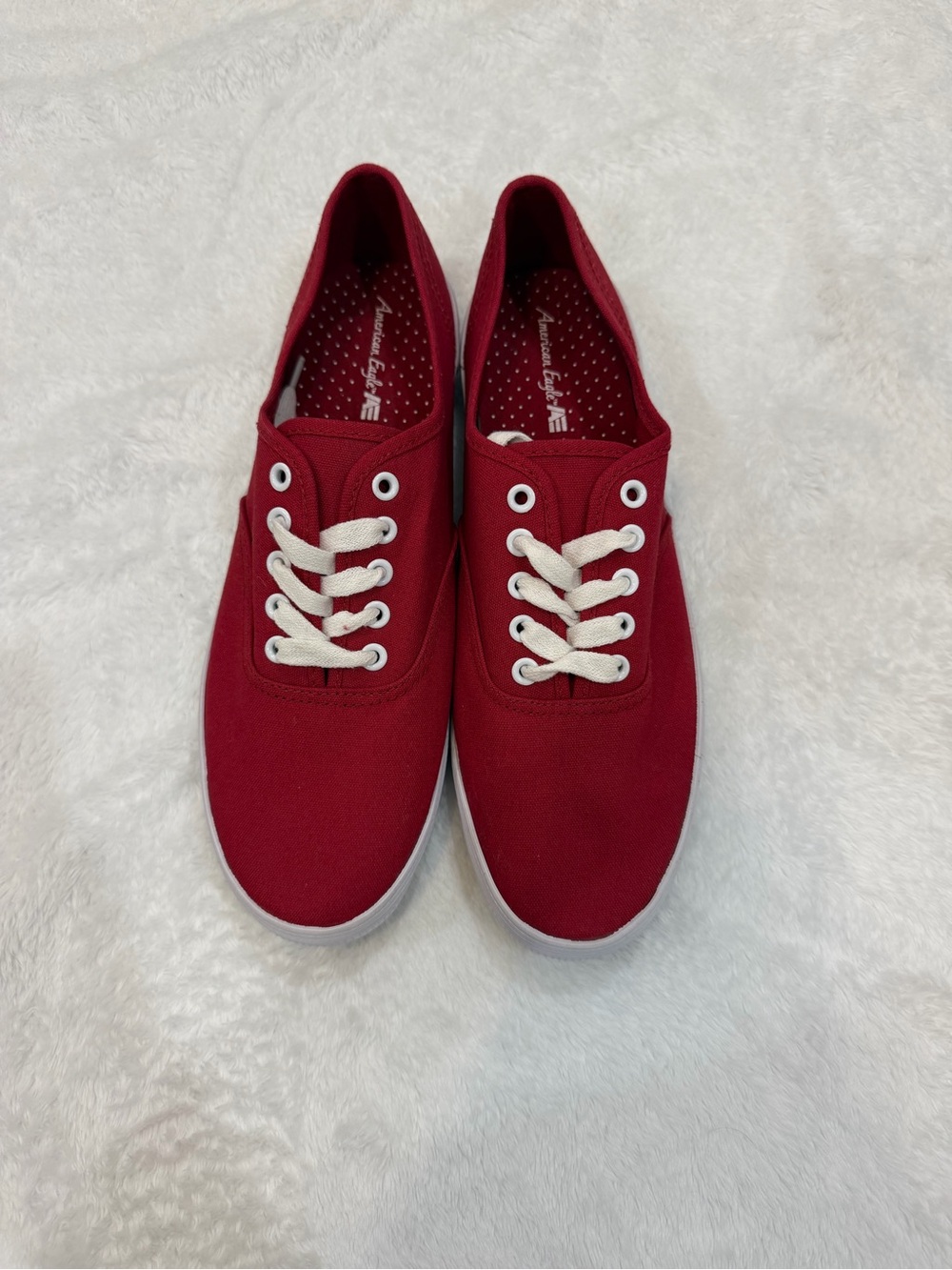 American Eagle Outfitters Women's Canvas Sneakers - Red with White Laces